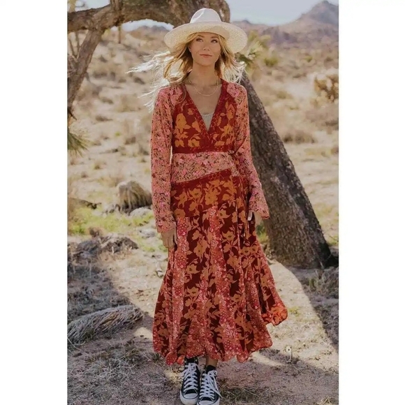 New Free People Tilda Wrap Dress Femme Combo - Picture 3 of 11